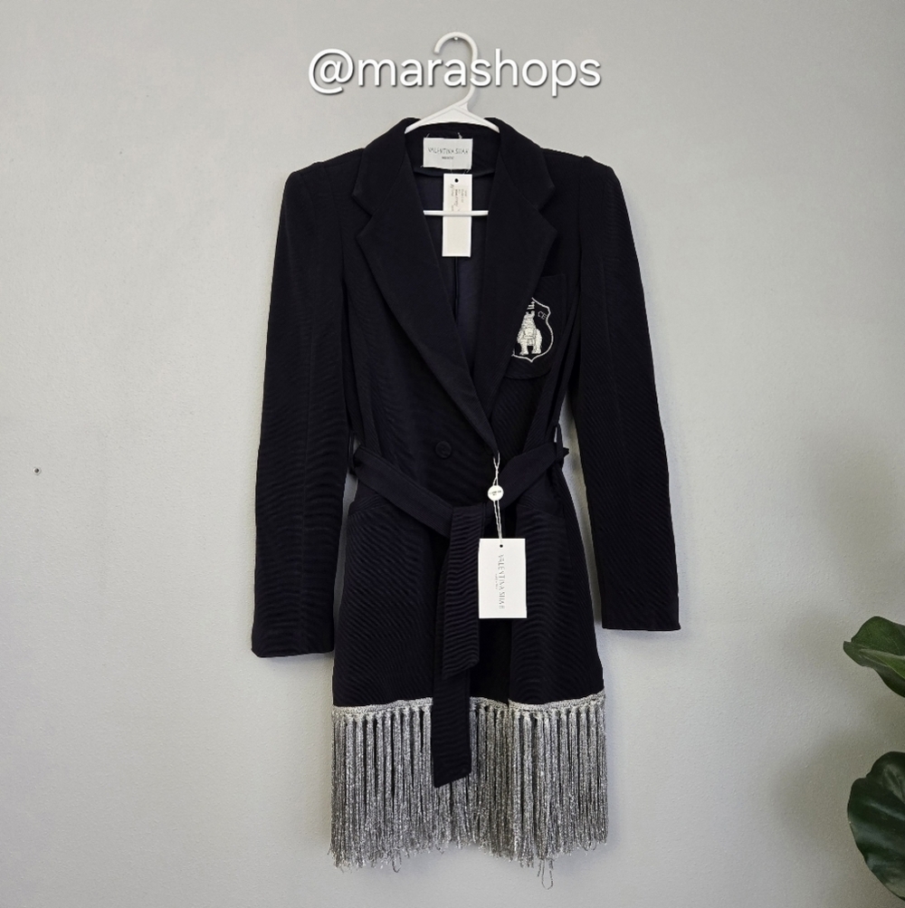 Valentina Shah Navy Blazer Fringe Dress - Picture 2 of 8
